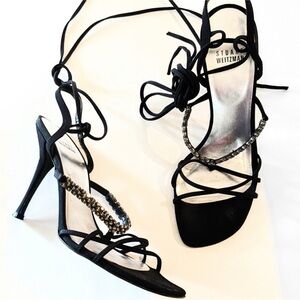 STUART WEITZMAN black ankle strap heels